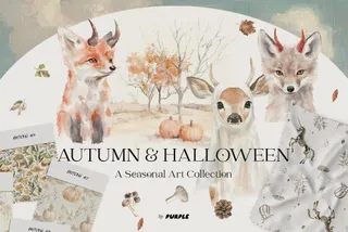 Autumn & Halloween Seasonal Art Collection