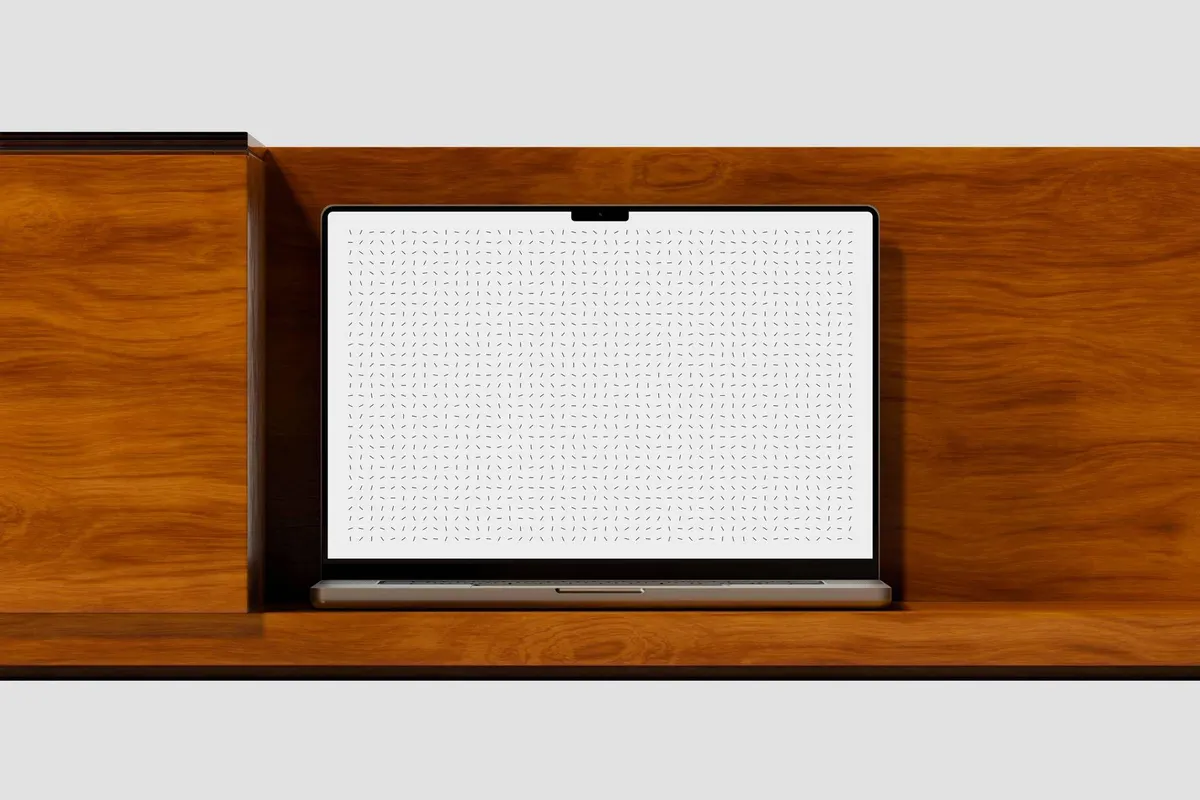 Wooden Cabinet MacBook Pro Mockup