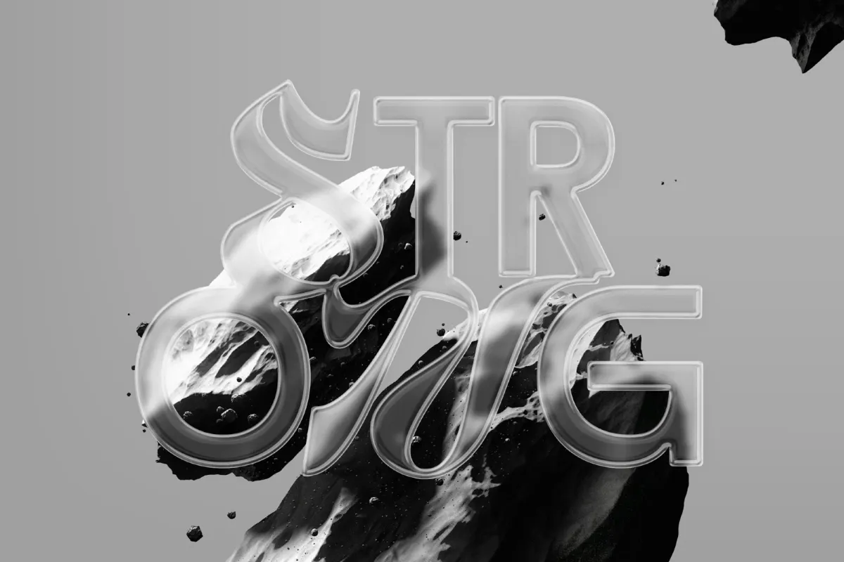 Modern Liquid Glass Text Effect