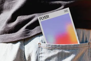 Flyer Mockup in Denim Pocket