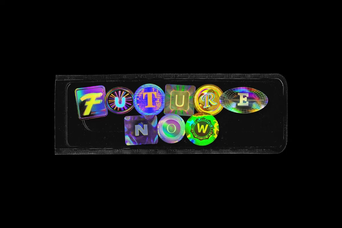 Holographic Sticker PNG Letters Pack