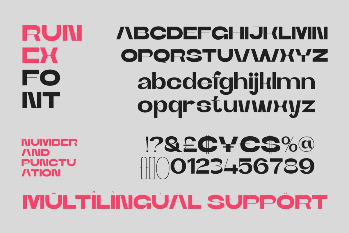 Runex — Bold Geometric Sans Serif Font Family