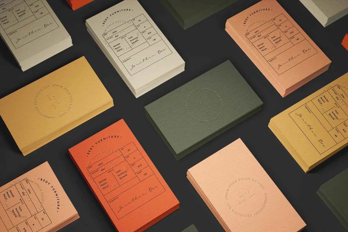 Stacked Business Cards Mockup