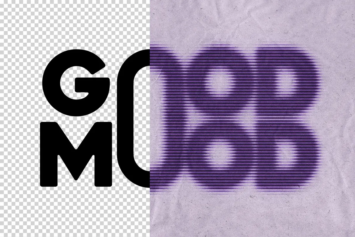 Lined Halftone Text Effect
