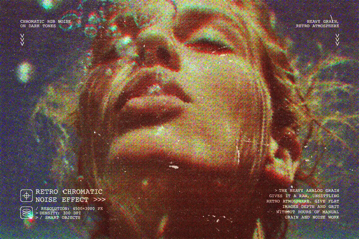Retro Chromatic Noise Photo Effect