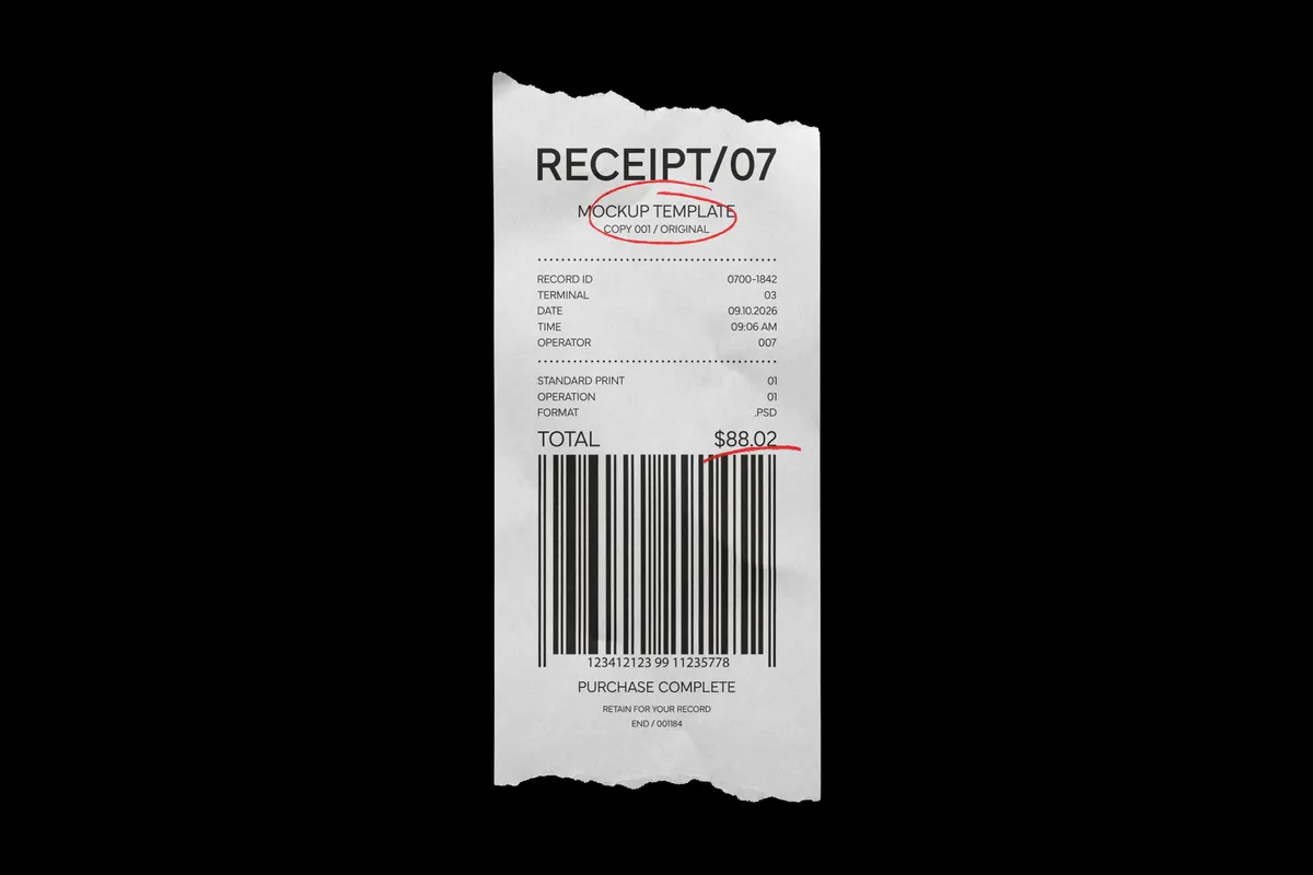 Torn Receipt Mockup