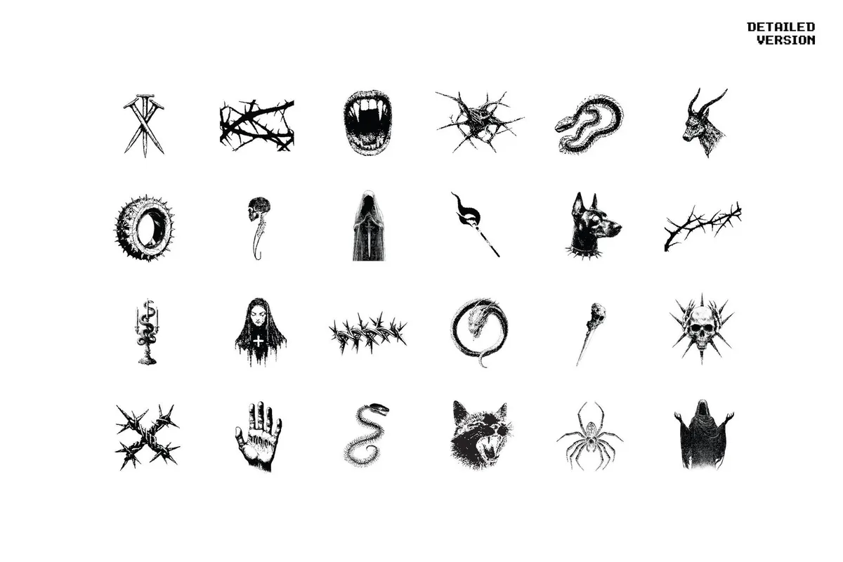 Dark Aesthetic Dithering Graphic Bundle