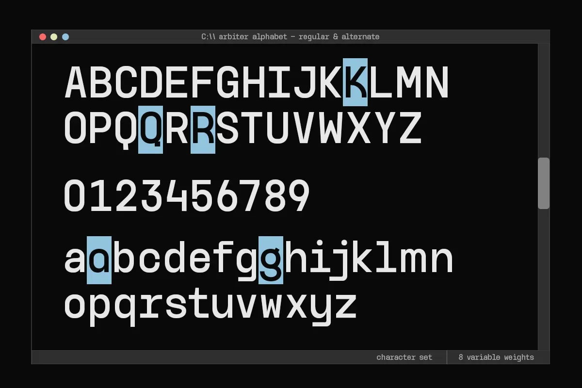 GC Arbiter — Mono Logic Typeface