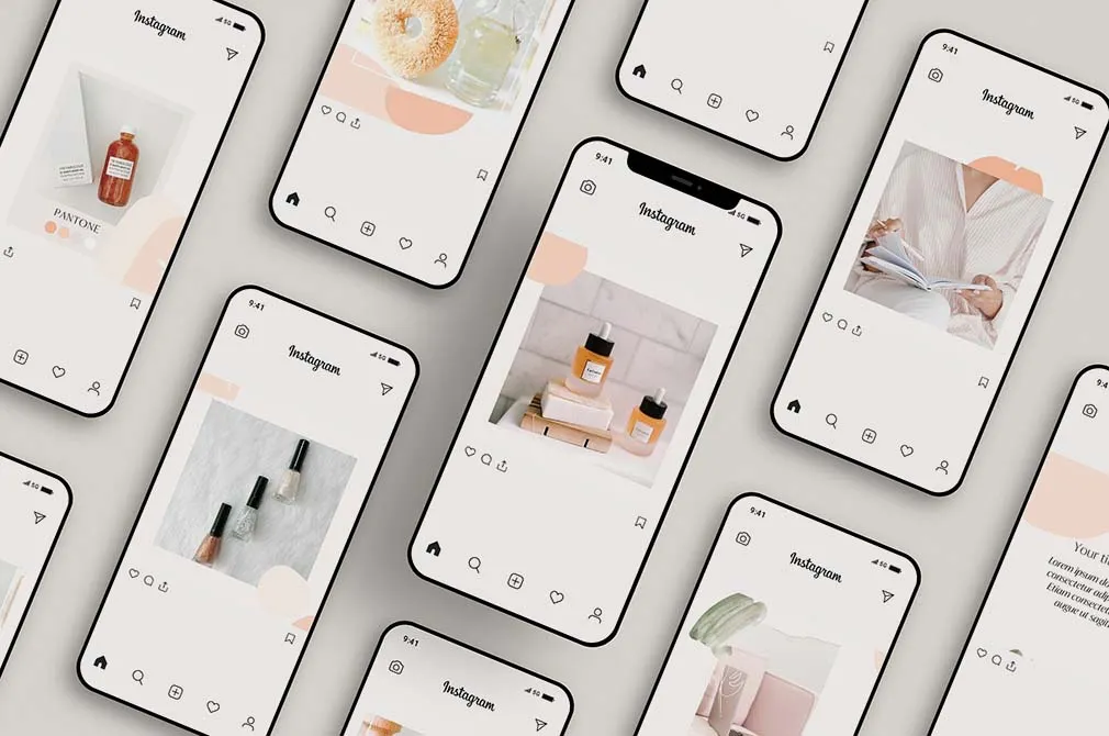 Peach Instagram Puzzle Template