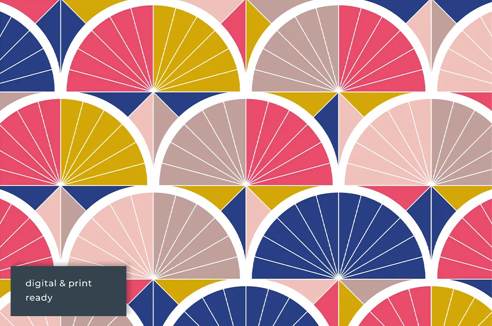 Retro Fish Scale Seamless Patterns
