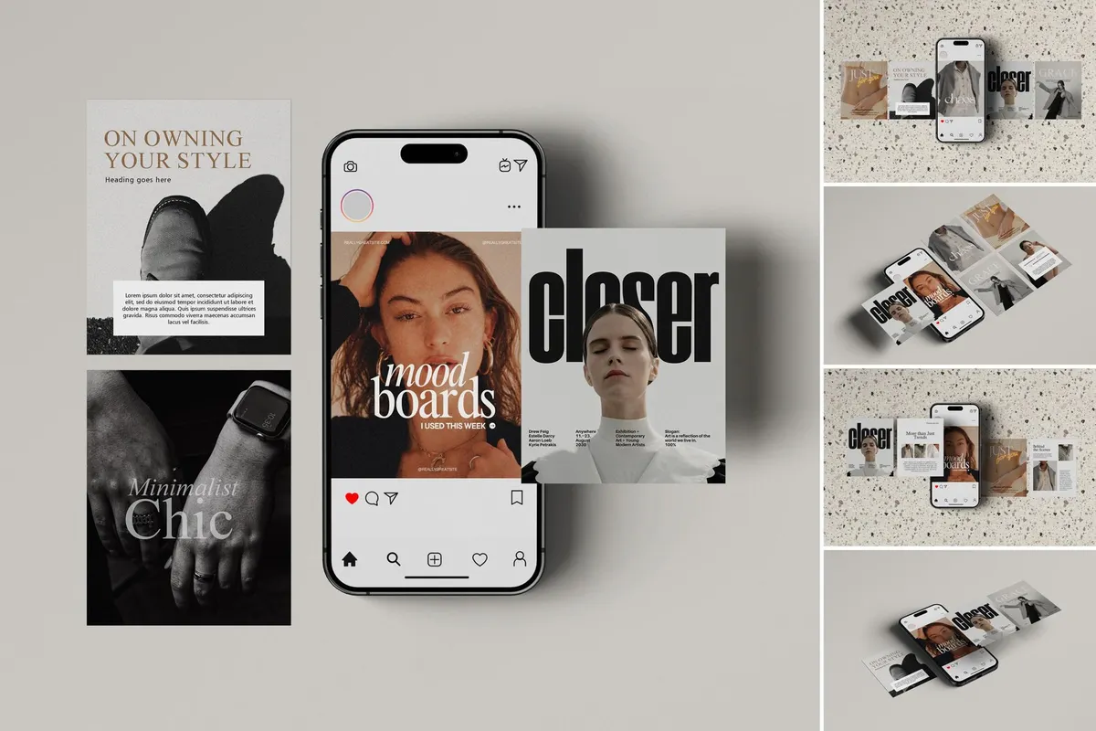 iPhone Screen & Instagram Post Mockups