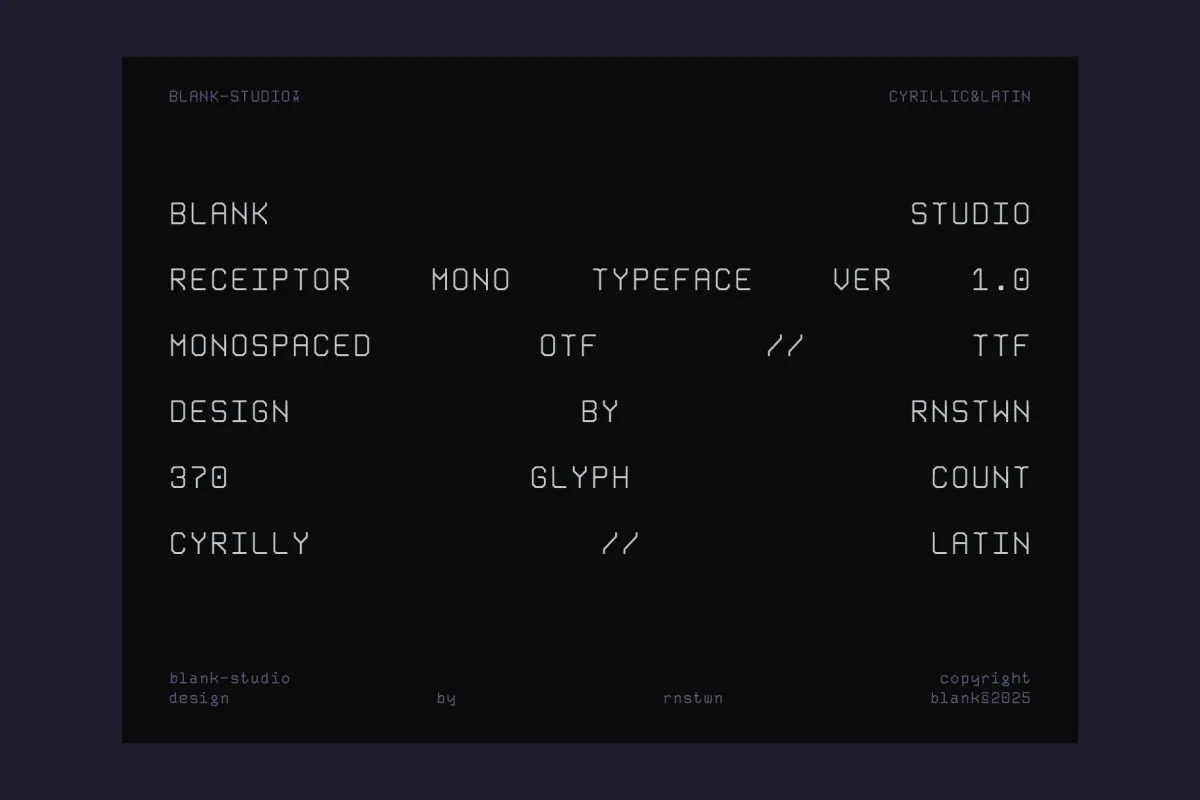 Receiptor Mono - Geometric Monospace Display Font