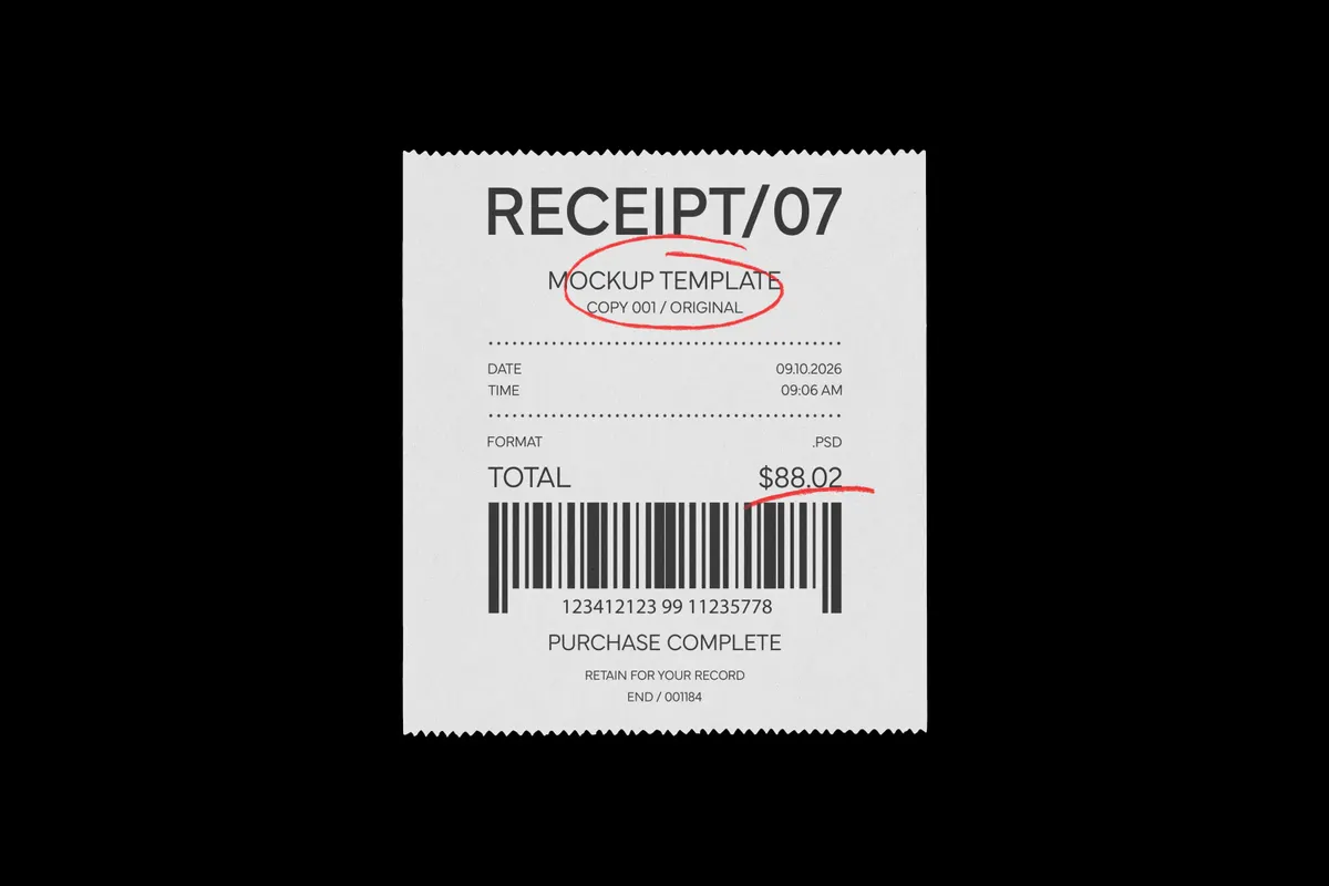 Till Receipt Mockup