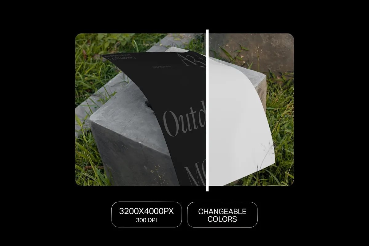 Outdoor A3 Poster Mockup