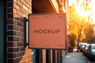 Square Street Sign Mockup