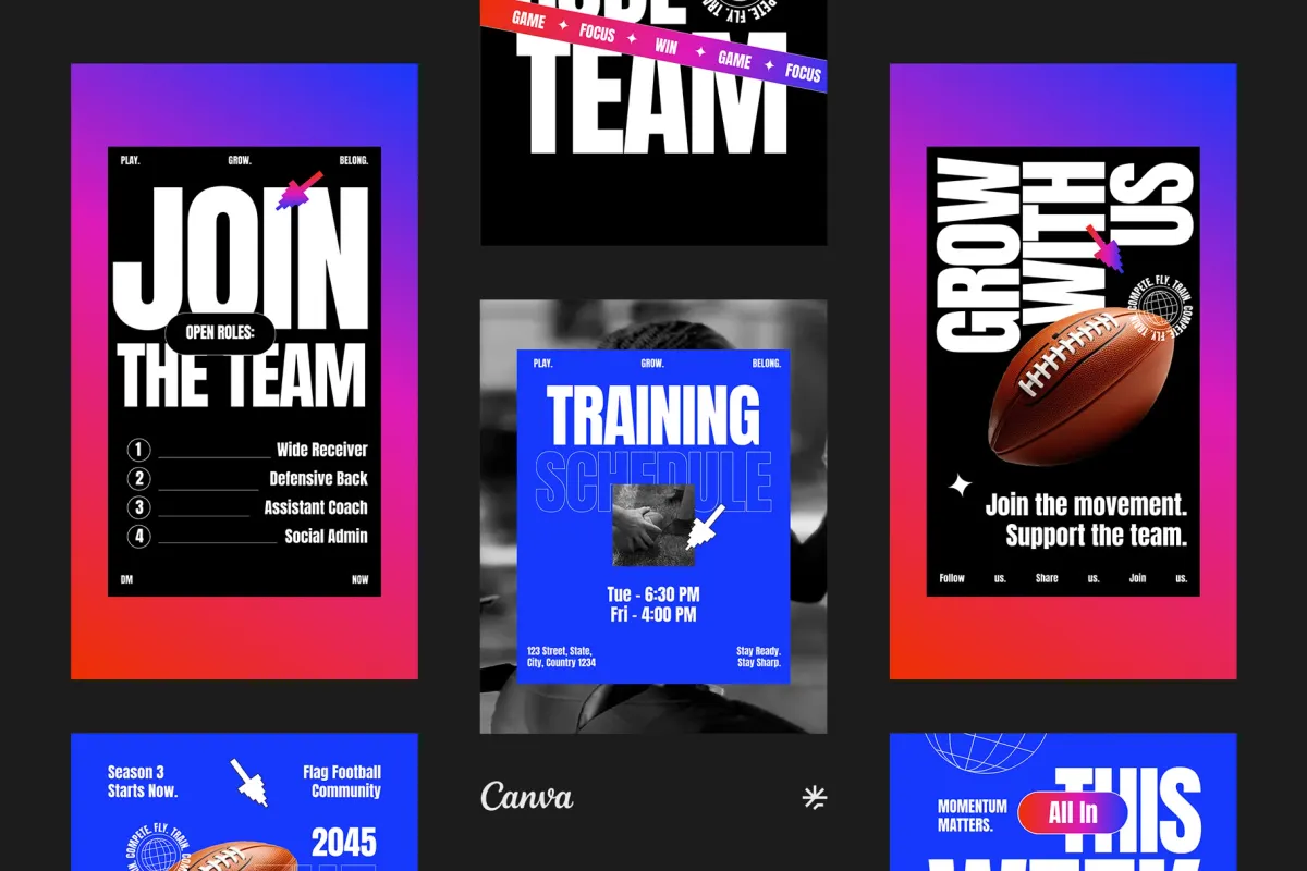 Football Sport Instagram Pack - CANVA Template
