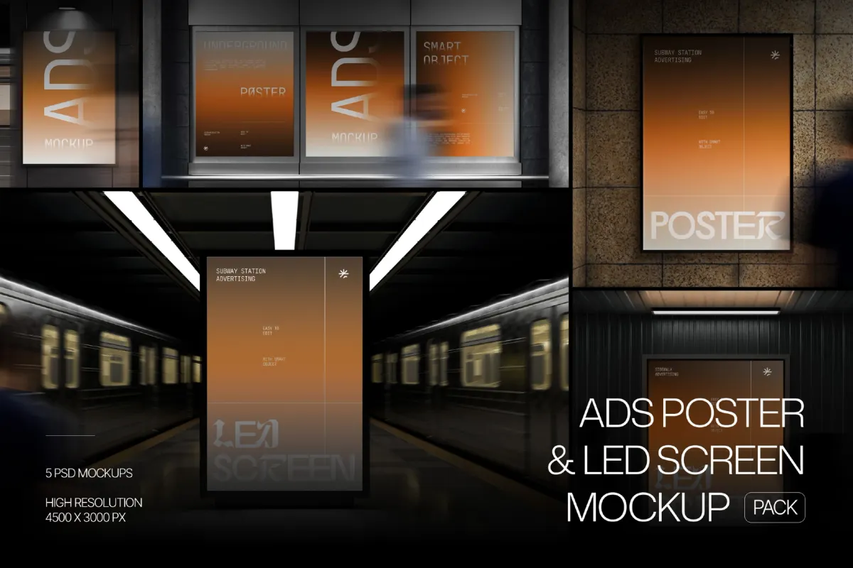 Subway Advertising Mockup Pack