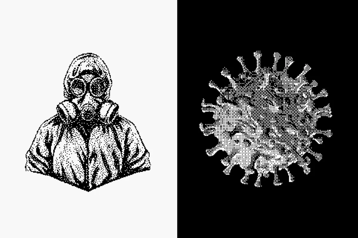 Dithering Bitmap Vector Shapes Collection