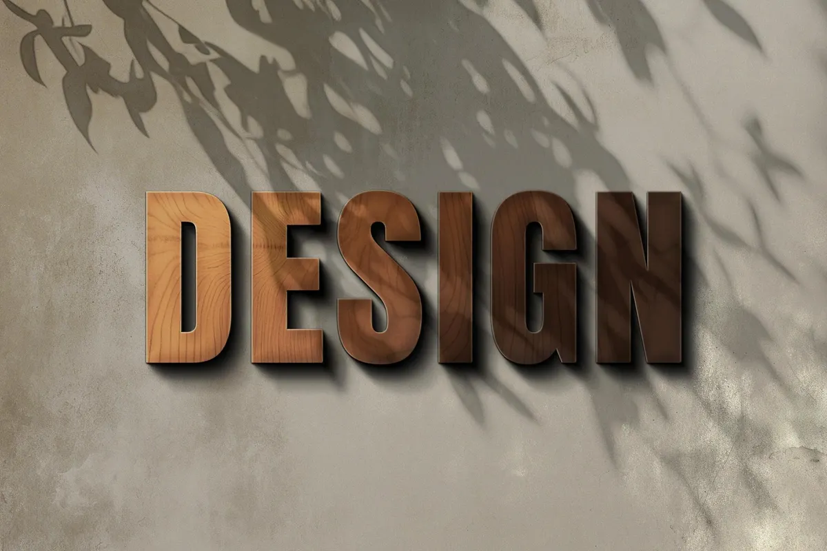 Wooden Lettering Logo Mockup