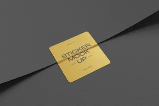Square Sticker Mockup