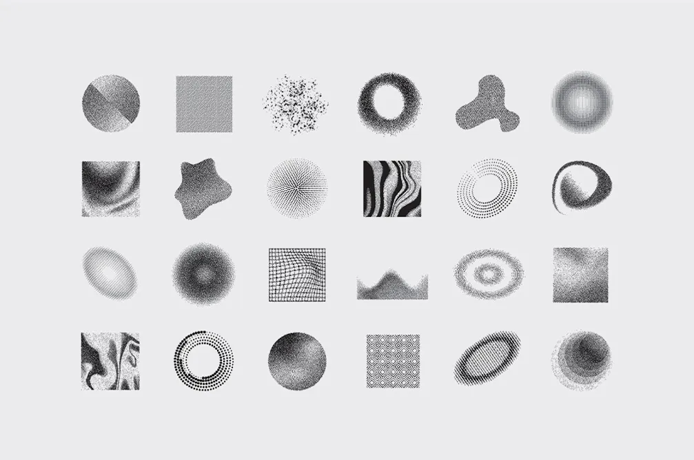 Abstract Dithering Bitmap Shapes