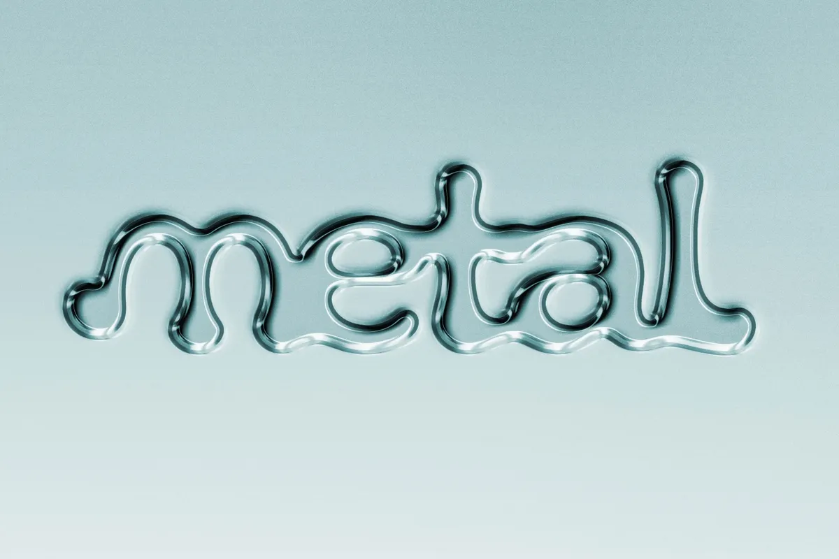 Chrome / Liquid Metal Text Effect