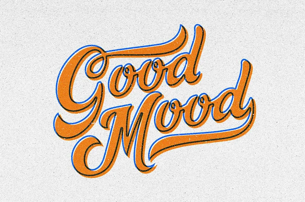 Overprint Halftone Text Effect
