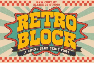 Retro Block a Retro Slab Serif Font