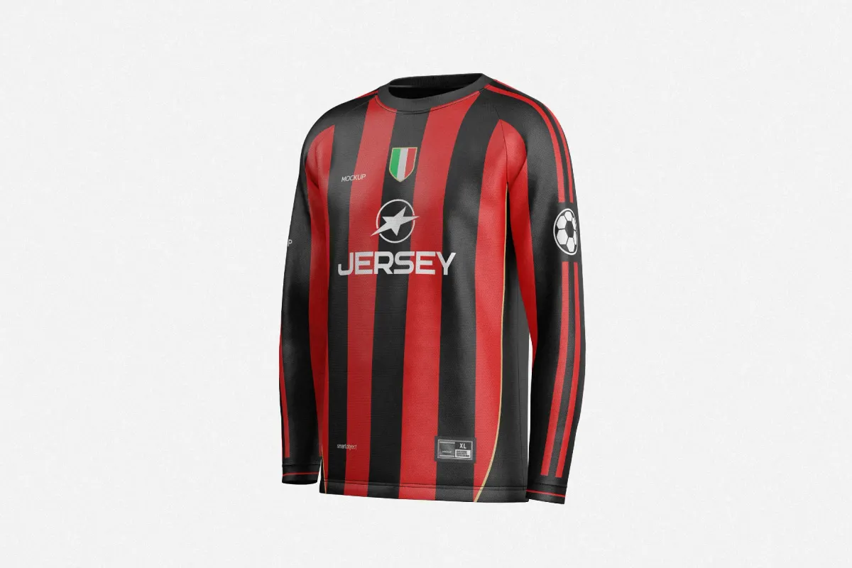 Long Sleeve Soccer Jersey Mockup