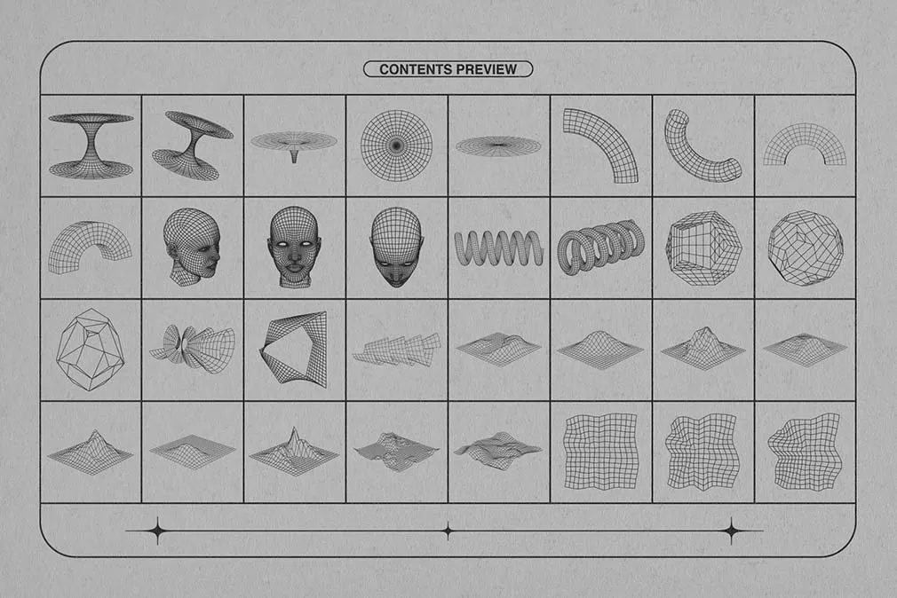 Wireframe Shapes Collection