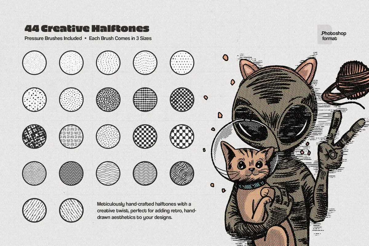 Retro Halftone Photoshop Brushes
