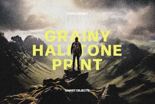Grainy Halftone Print Photo Effect