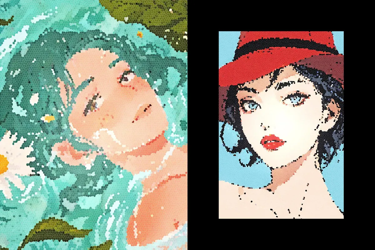 Color Mosaic Photo Effect