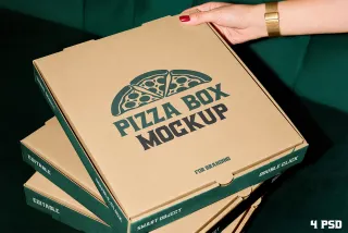 Pizza Box Packaging Branding Mockup