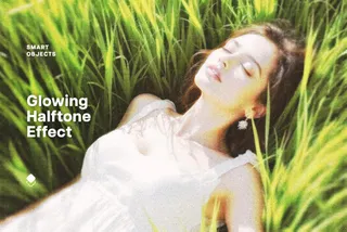 Glowing Halftone Photo Effect
