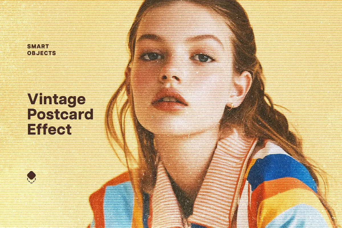 Vintage Postcard Halftone Effect