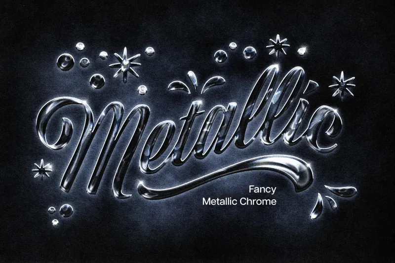 Fancy Metallic Chrome Text Effect