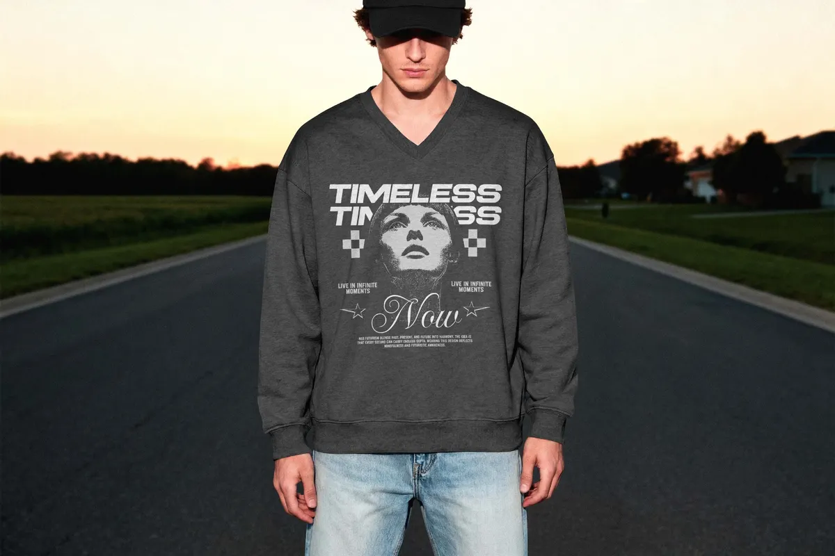 V-Neck Sweatshirt Mockup