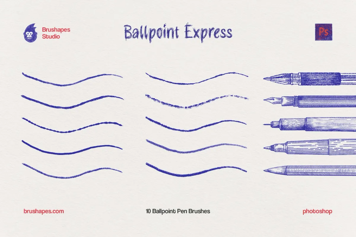 Ballpoint Pen Photoshop Brushes