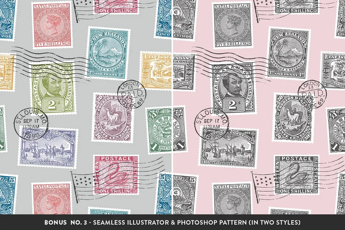Vintage Postage Stamps Collection