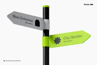 Directional Signpost Mockup
