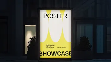 Lightbox Mockup At Night
