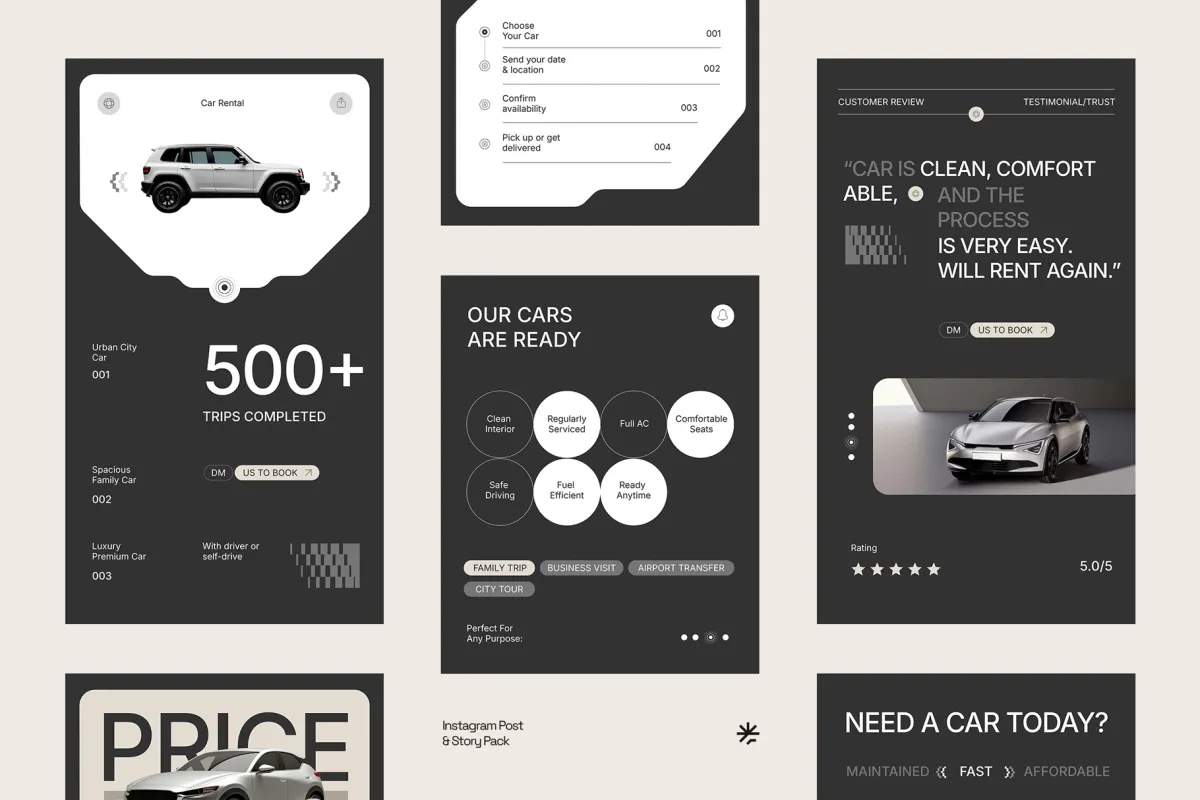 CANVA Car Rental Booking Instagram Template