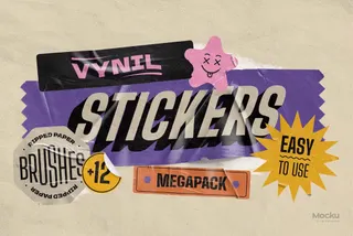 Vinyl Stickers Mockup Pack