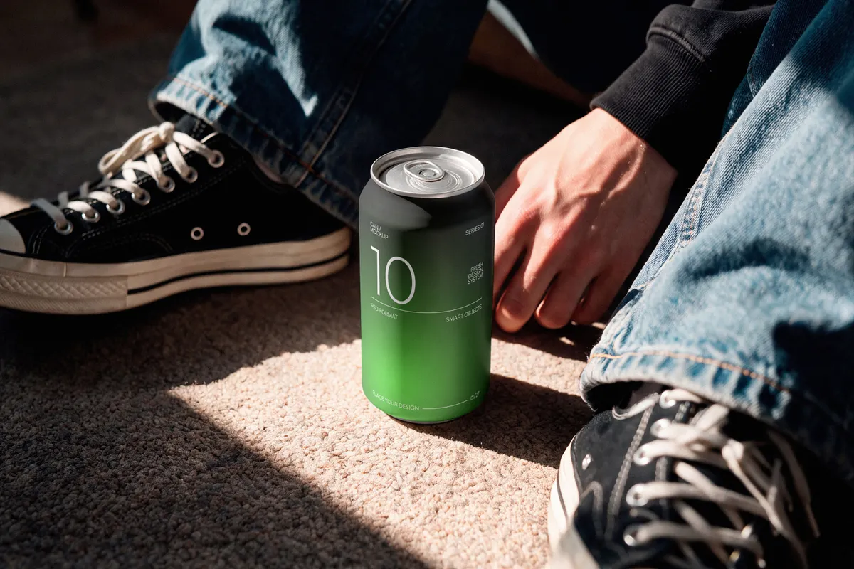 Outdoor Soda Can Mockup