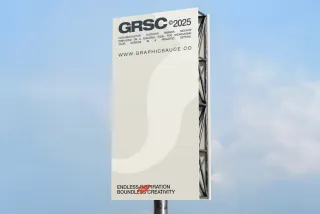 Outdoor Vertical Billboard Mockup Half Side View