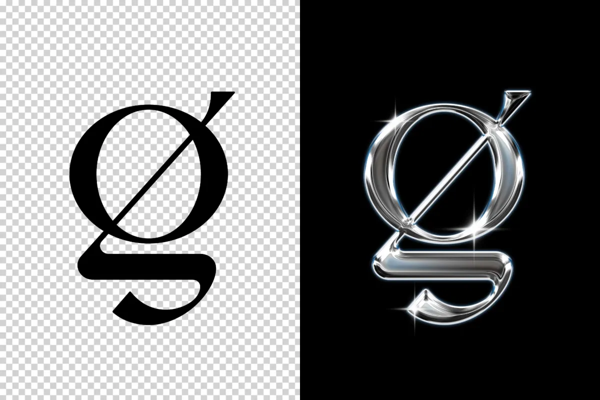 Metal Shine Chrome Text Effect