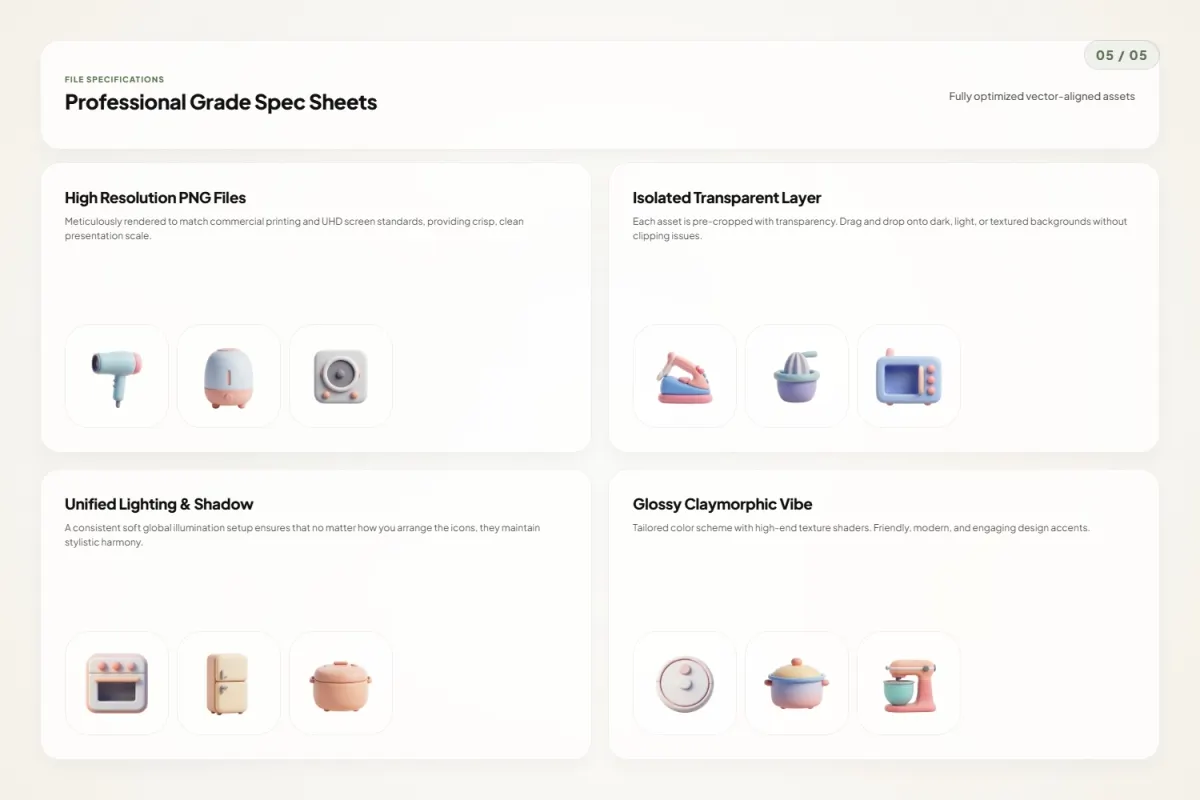 3D Home Appliance Icons