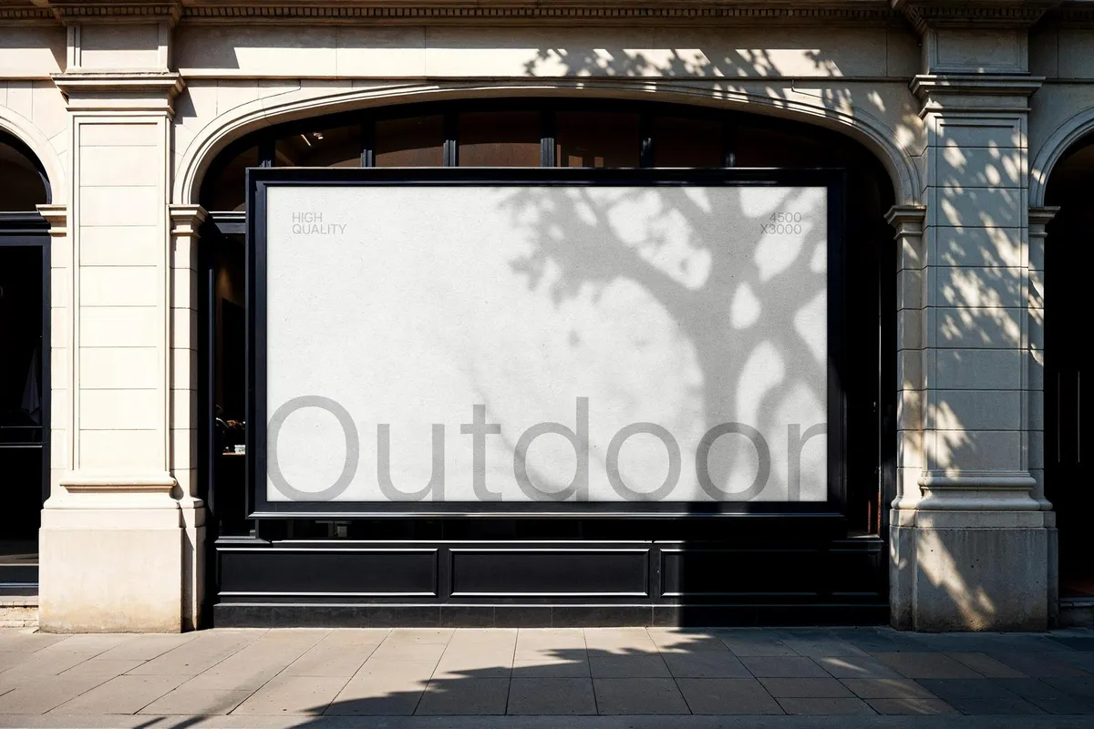 Outdoor Facade Billboard Mockup