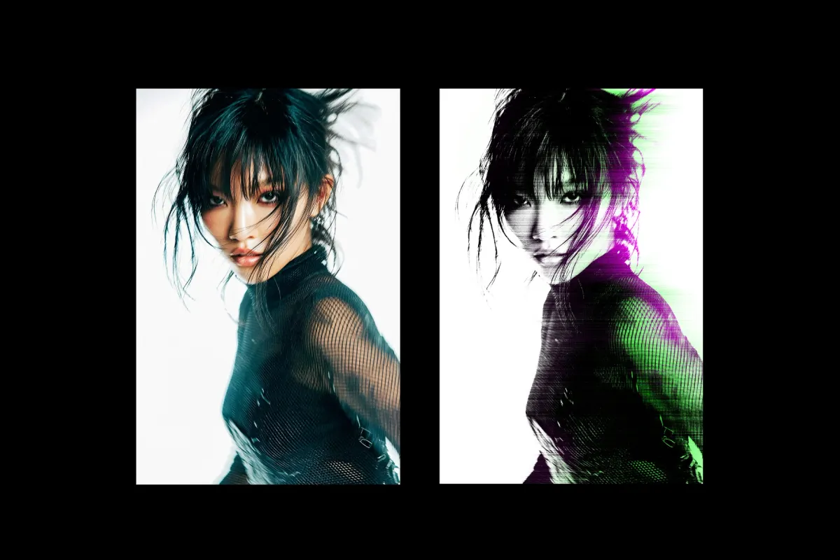 Glitch Blurred Photo Effect